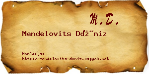 Mendelovits Döniz névjegykártya